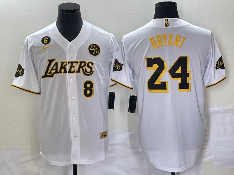 Men Los Angeles Lakers #24 Bryant white 2023 NBA Jersey style 7